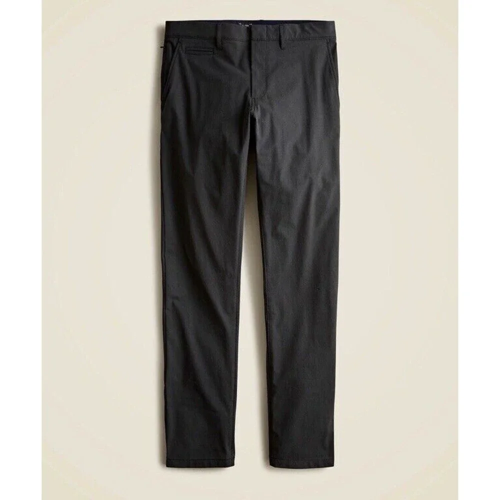 J.Crew Tech 484 Pants Mens 34 34 Black Slim Fit Straight Leg Stretch Preppy New